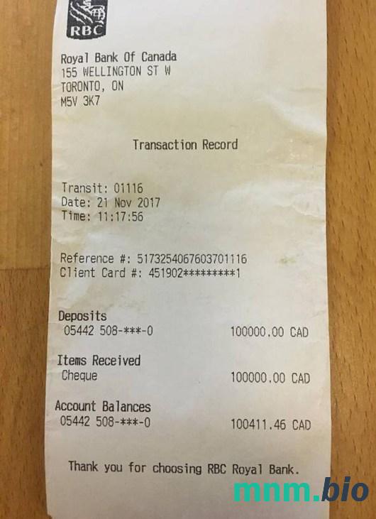 Kanada RBC Bank przykładowy czek PSD